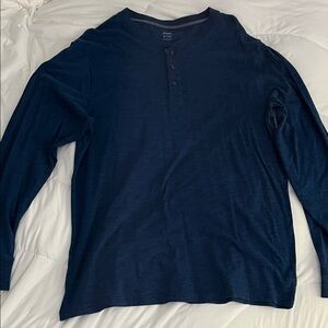 Old Navy Men's Deep Blue Long Sleeve Henley